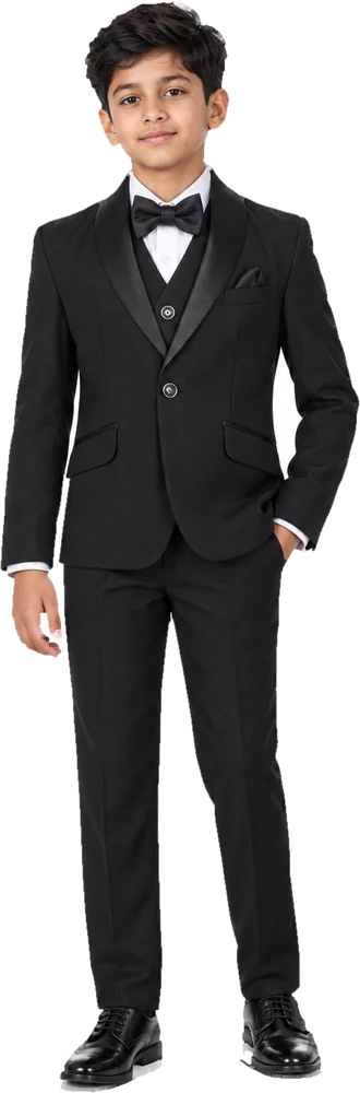 Boy's Tuxedo suit in Full Black
