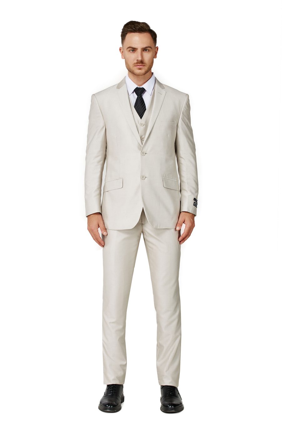 Stone three-piece suit