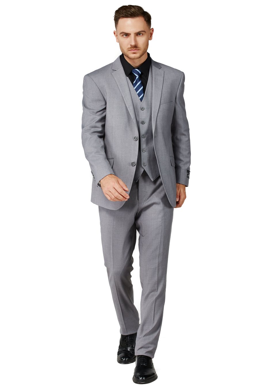 Dove grey three-piece suit